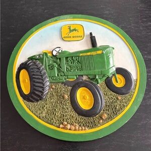 John Deere Green and Yellow Raised Tractor Plaque